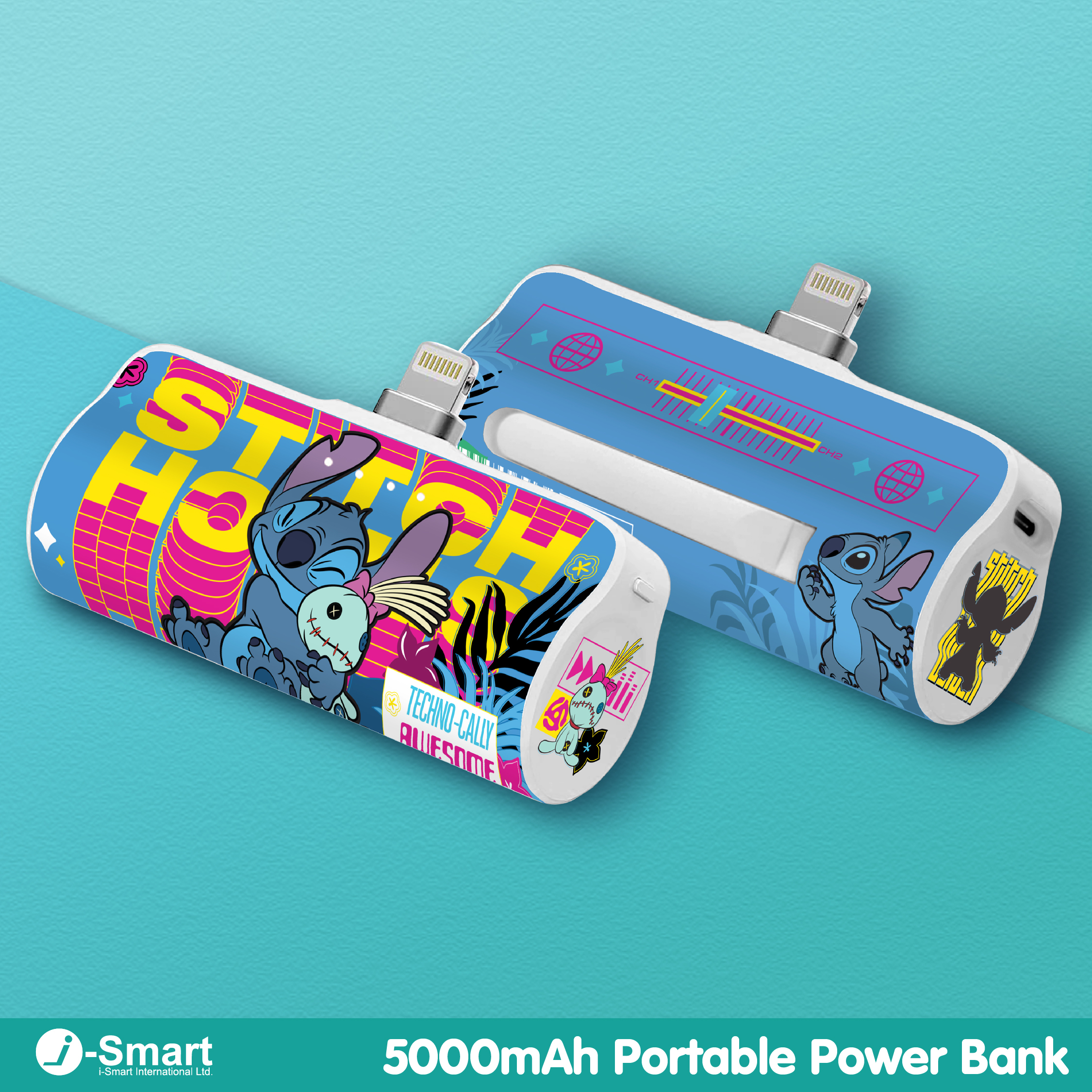 iSmart-5000mAh 直插式流動充電器-史迪仔 Stitch